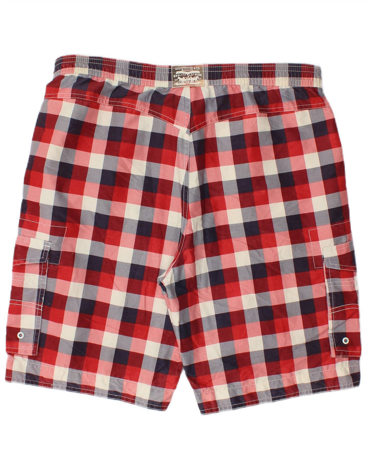 Levi's Badeshorts til mænd XL rødternet polyester