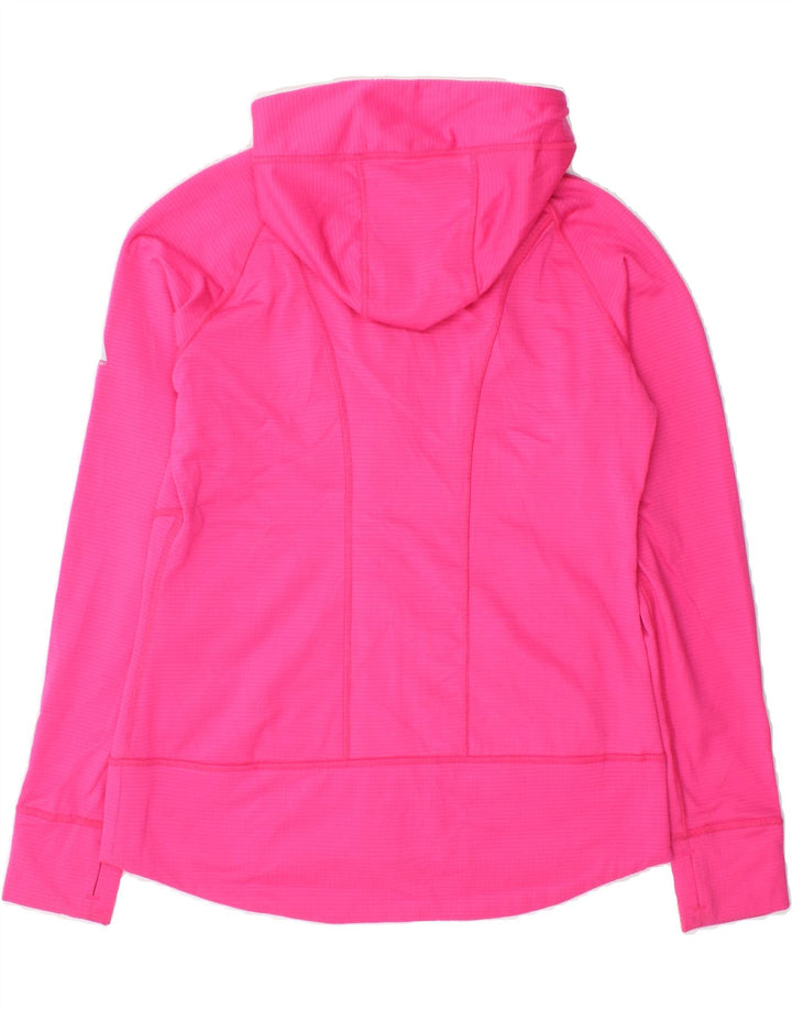 EDDIE BAUER Womens Zip Hoodie Sweater UK 14 Medium Pink Polyester Vintage Eddie Bauer and Second-Hand Eddie Bauer from Messina Hembry 