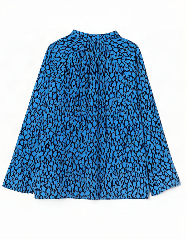 Marks & Spencer Dame Langærmet Bluse Top UK 12 Medium Blue