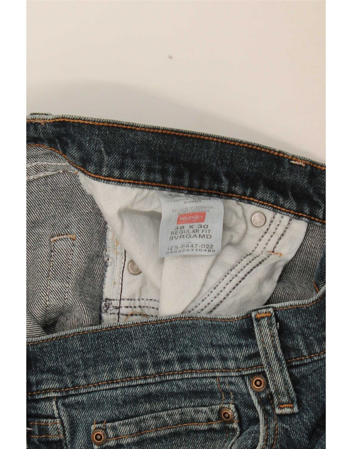 Wrangler Herre Regular Fit Straight Jeans W38 L30 Blå Bomuld