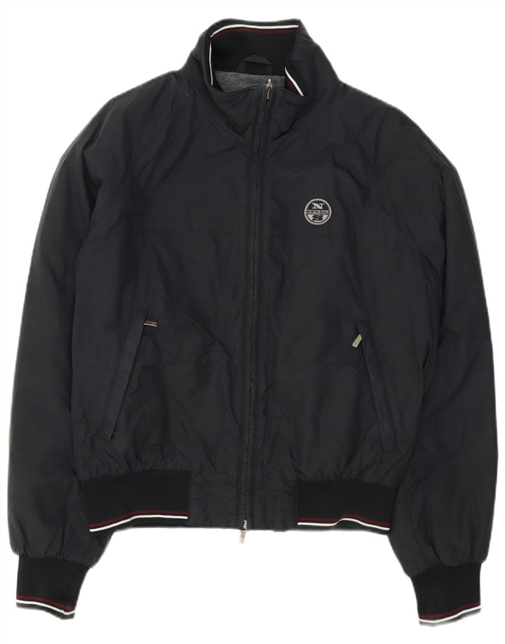 North Sails Herre Bomber Jacket UK 38 Medium Sort Stribet Polyamid