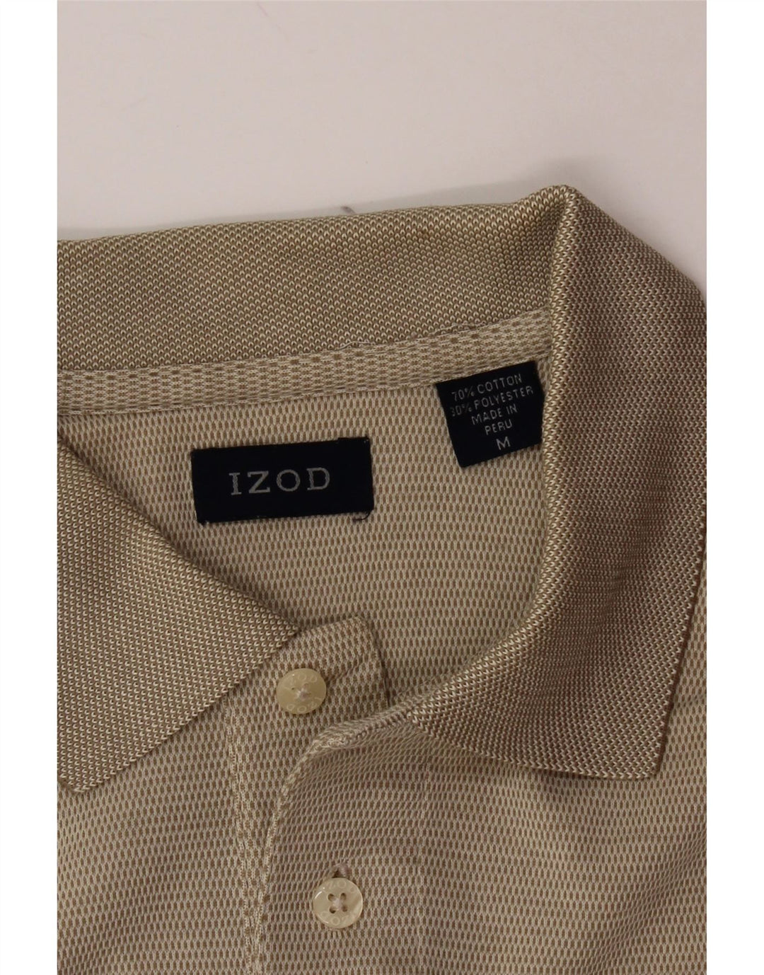 IZOD Poloskjorte til mænd Medium Beige Bomuld