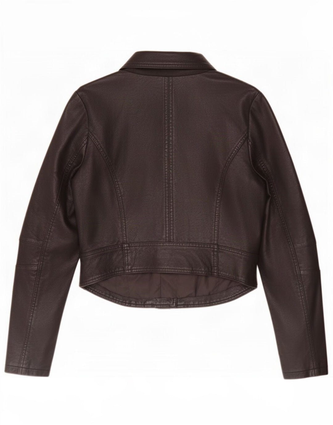 Urban Bliss Dame Crop Læder Biker Jacket UK 12 Medium Black