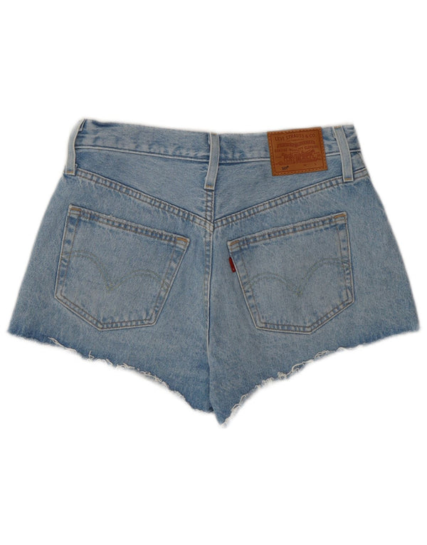 LEVI'S Womens 501 Distressed Denim Hot Pants W27 Small Blue Cotton