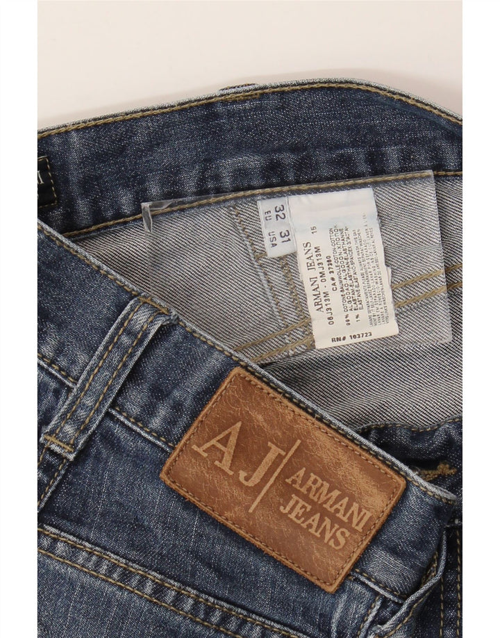 Armani Straight Jeans til mænd W32 L31 Blå Bomuld