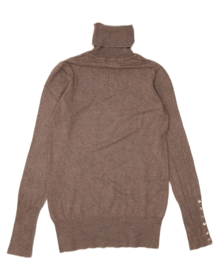 Zara Dame Rullehals Sweater UK 12 Medium Grå Rayon