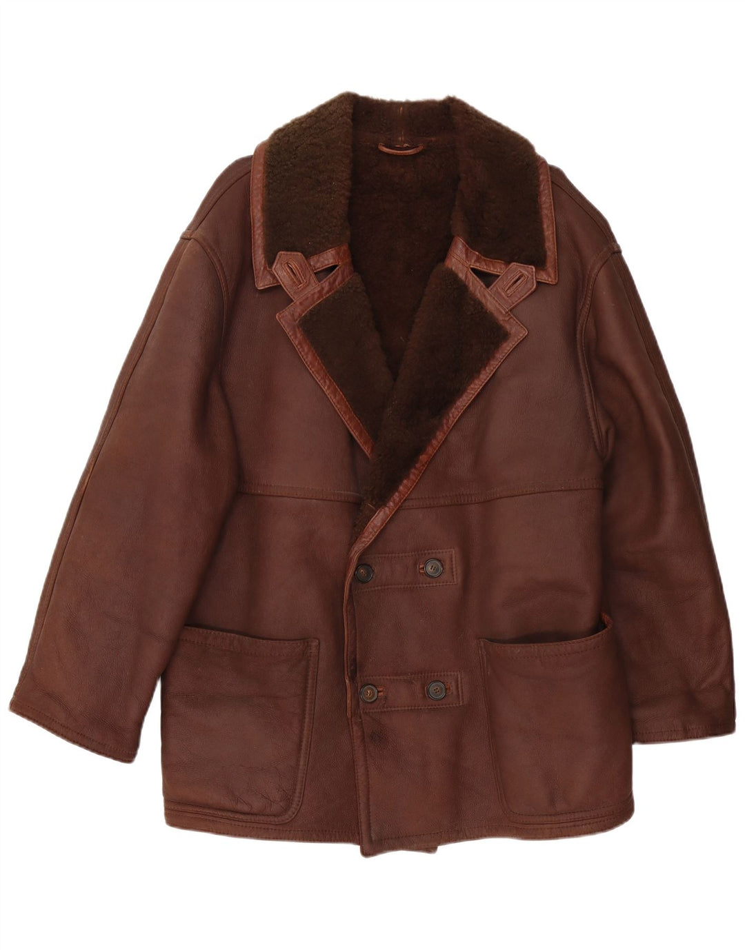 RUFF0 Herre Shearling Jacket UK 40 Large Brown