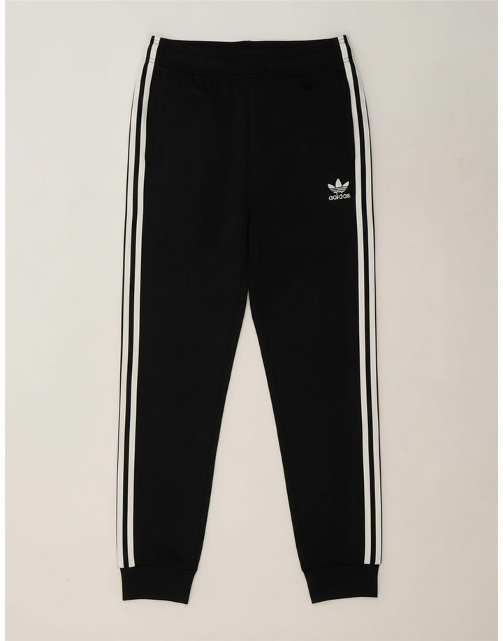 ADIDAS Boys Tracksuit Trousers Joggers 13-14 Years Black Polyester