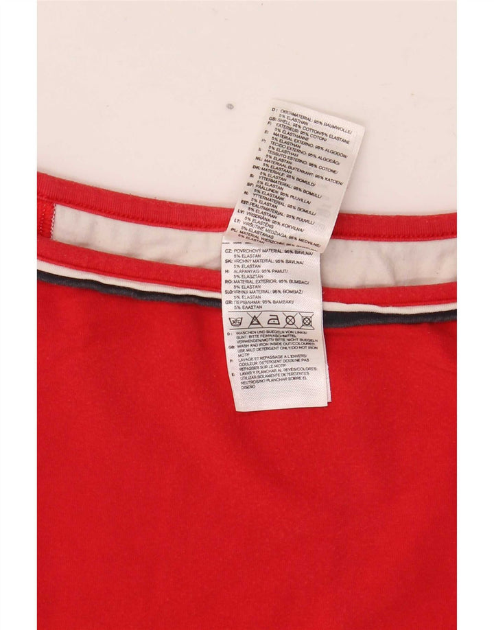 Adidas Womens Crop Graphic Cami Top UK 14 Medium Red Colourblock Bomuld