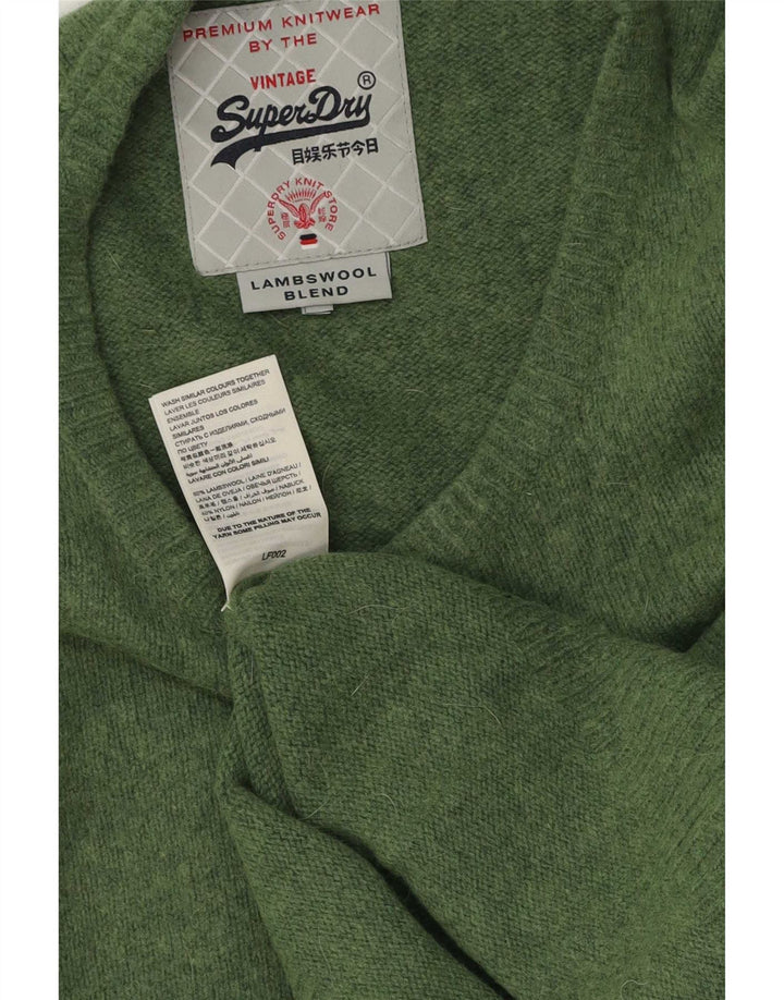 Superdry Sweater med rund hals til mænd Stor grøn lammeuld