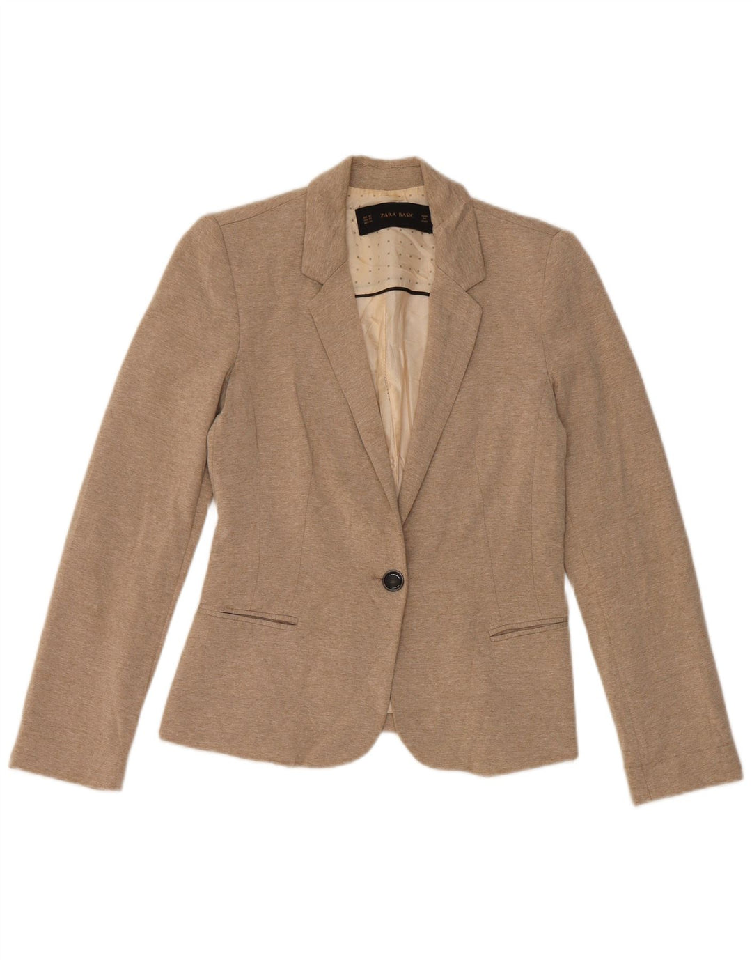 Zara Dame 1-knaps blazerjakke UK 6 XS Beige