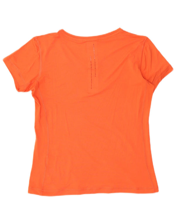 Nike Dame Dri Fit Grafisk T-Shirt Top UK 14 Large Orange
