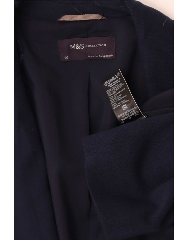 Marks & Spencer Dame 1-knaps blazerjakke UK 20 2XL Navyblå polyester