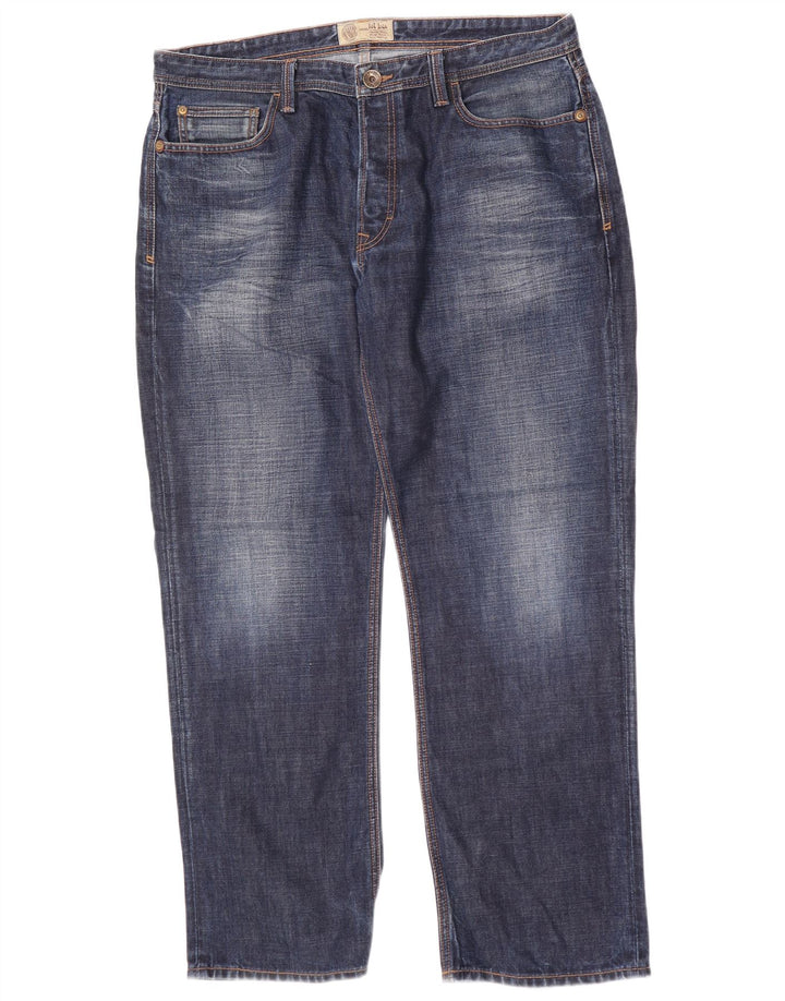 Fedt ansigt herre straight jeans W36 L31 marineblå bomuld