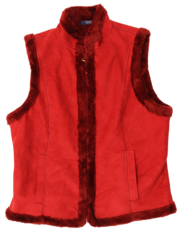 Chaps Dame Sherpa Gilet UK 18 XL Rød Colourblock Akryl