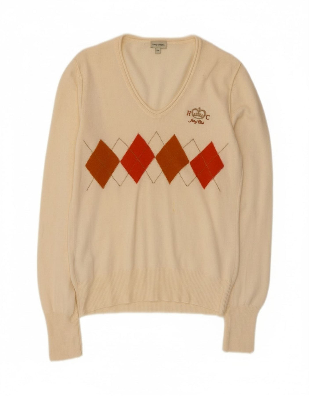 Henry Cottons Dame V-hals sweater IT 46 Large Off White