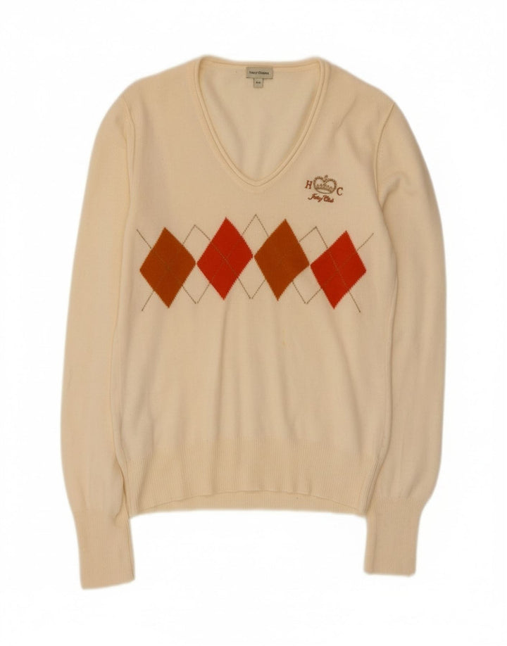 Henry Cottons Dame V-hals sweater IT 46 Large Off White