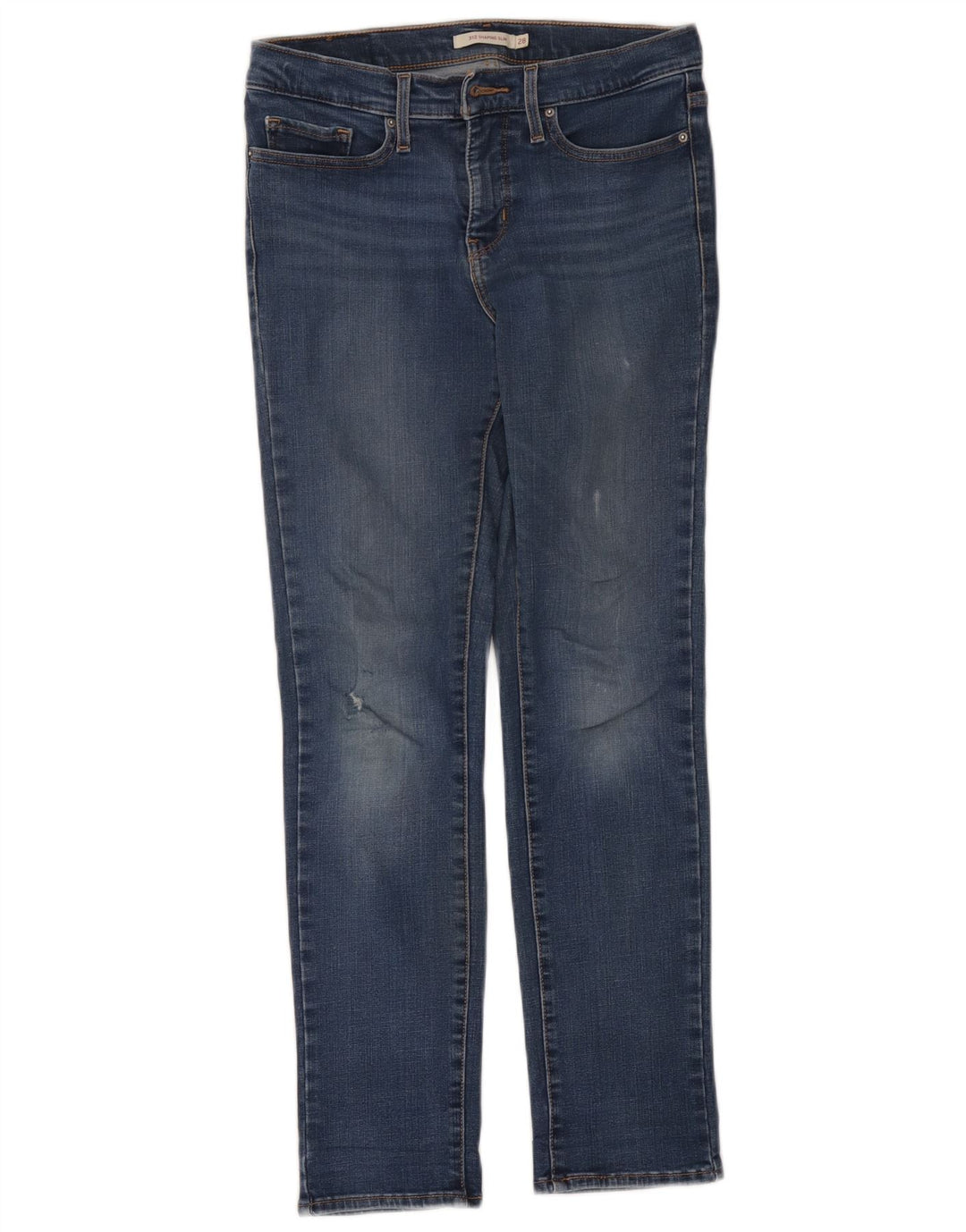 Levi's Dame 312 Distressed Shaping Slim Jeans W28 L27 Blå Bomuld