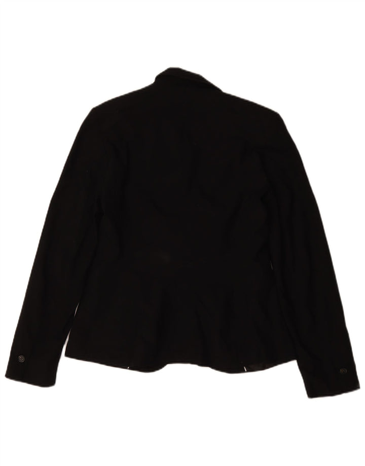 Zara Dame 1 Knap Blazer Jacket UK 36 Small Black Polyester