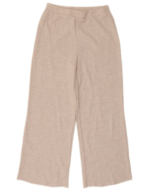Zara Womens Wide Leg Træningsdragt Bukser UK 12 Medium Beige Flecked