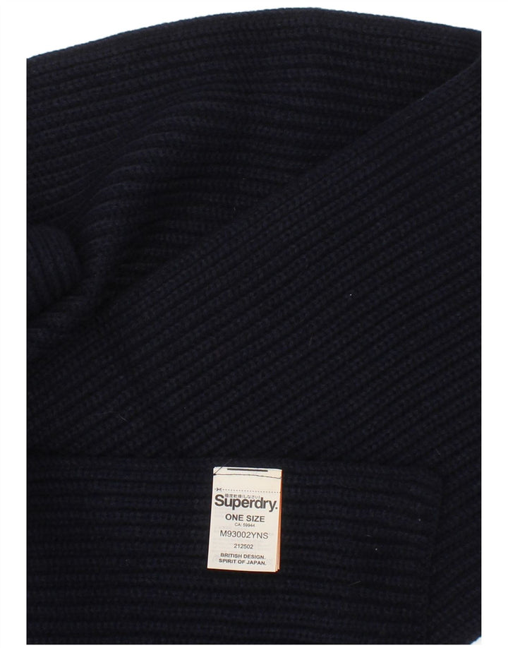 Superdry strikket rektangeltørklæde til mænd One Size marineblå akryl klassisk