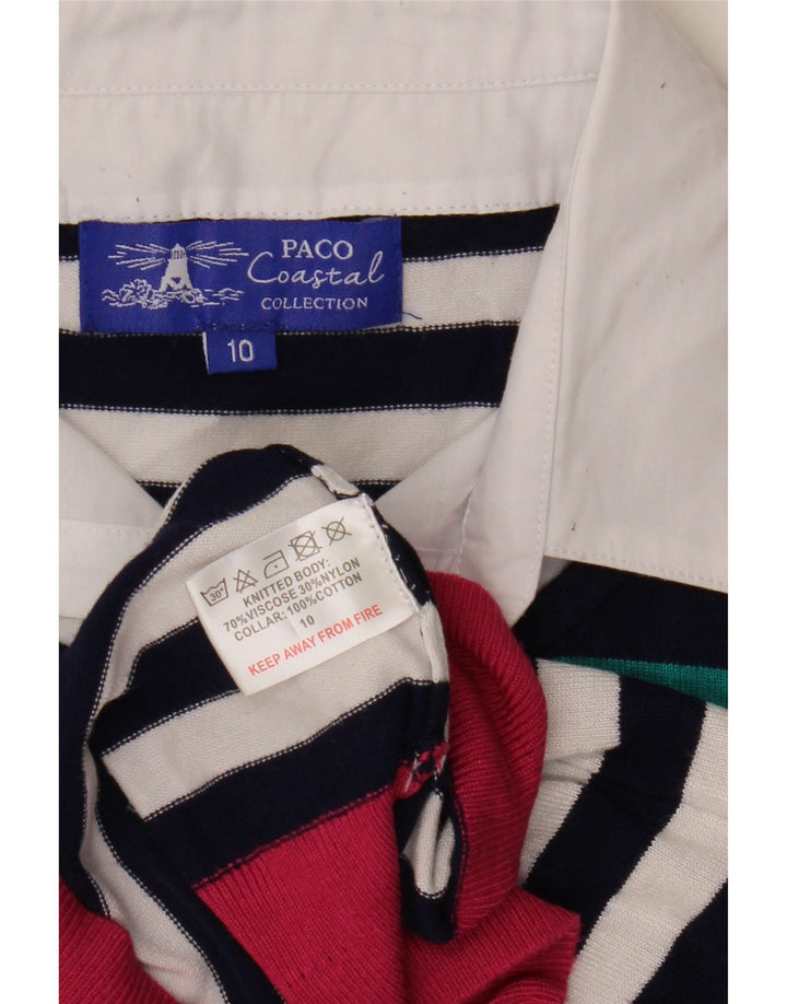 Paco Coastal Womens Oversized V-hals sweater UK 10 Small Multicolour