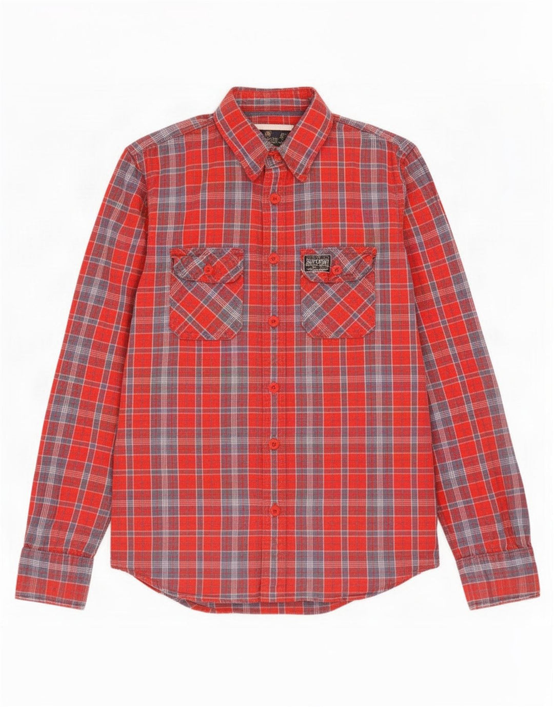 Superdry Flanelskjorte til mænd, stor rød ternet bomuld