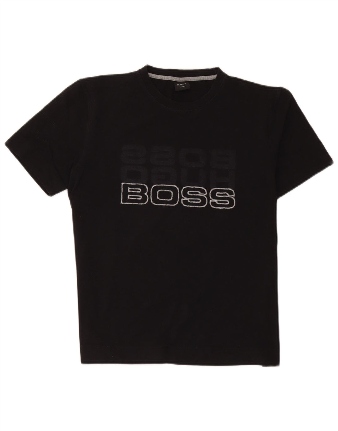 Hugo Boss Herre Slim Fit Grafisk T-Shirt Top Medium Sort Bomuld