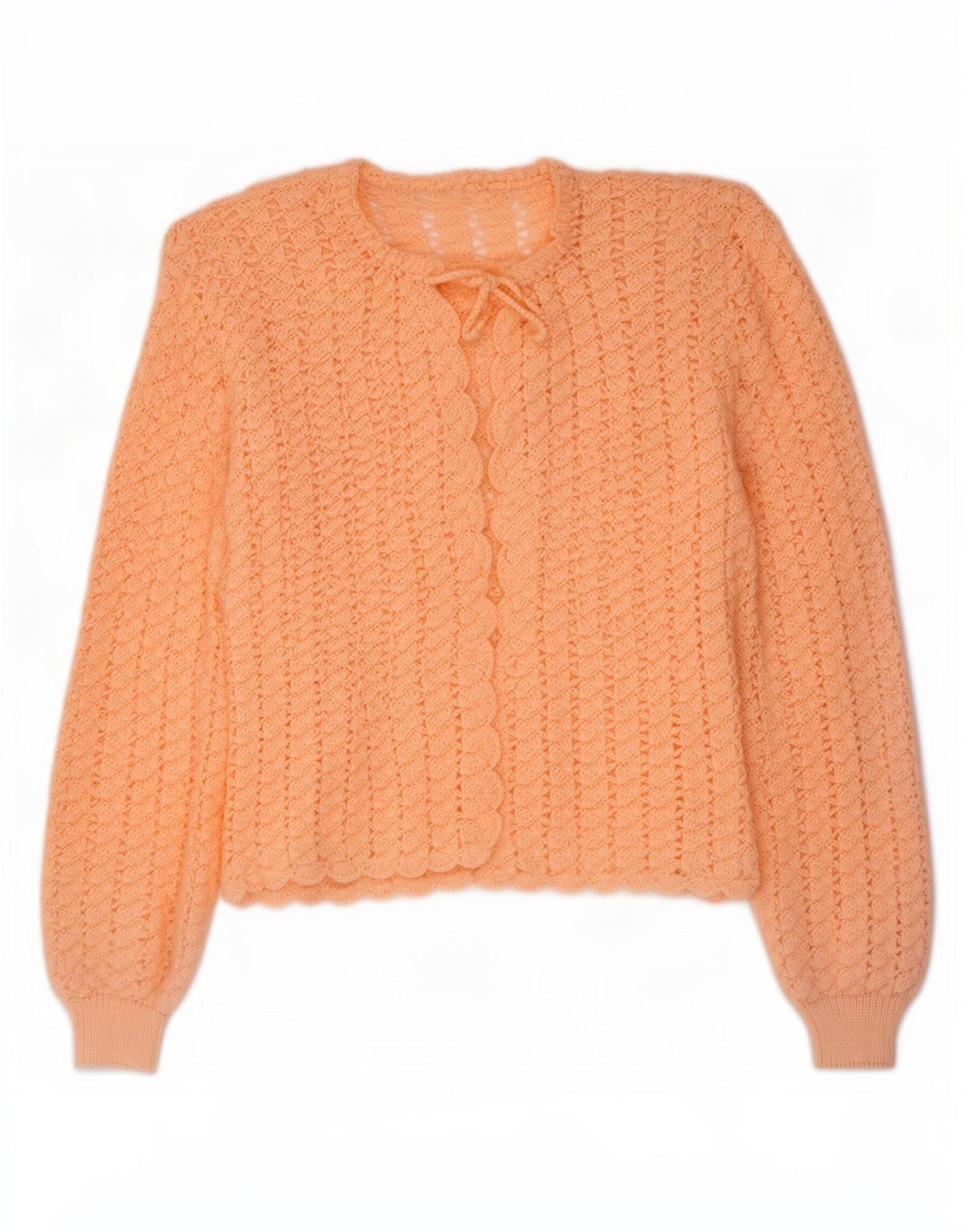 Vintage hæklet cardigan sweater til kvinder UK 14 Medium Pink