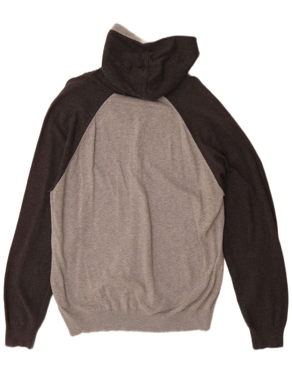 CALVIN KLEIN JEANS Herre hættecardigan sweater XL Grå Colourblock Bomuld