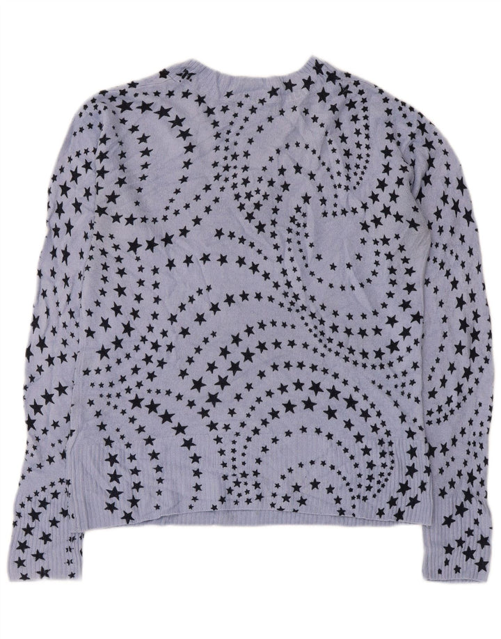 Marks & Spencer Dame abstrakt mønster V-hals sweater UK 10 Small B
