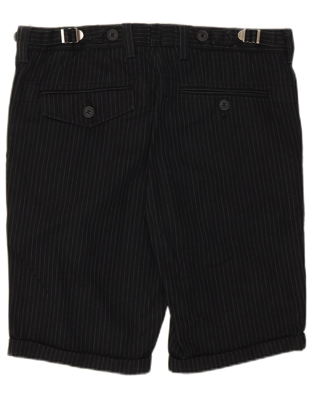 French Connection Herre Chino Shorts W30 Medium Sort Nålestribet Bomuld