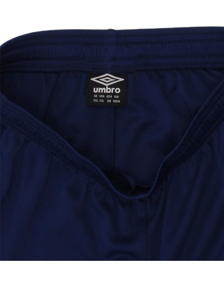 UMBRO Boys Sport Shorts 12-13 Years XL Navy Blue Polyester Vintage Umbro and Second-Hand Umbro from Messina Hembry 