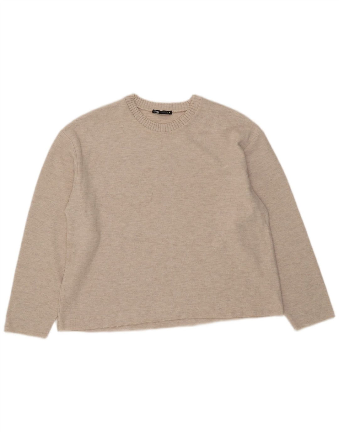 Zara Dame sweater med rund hals DK 16 Stor Beige