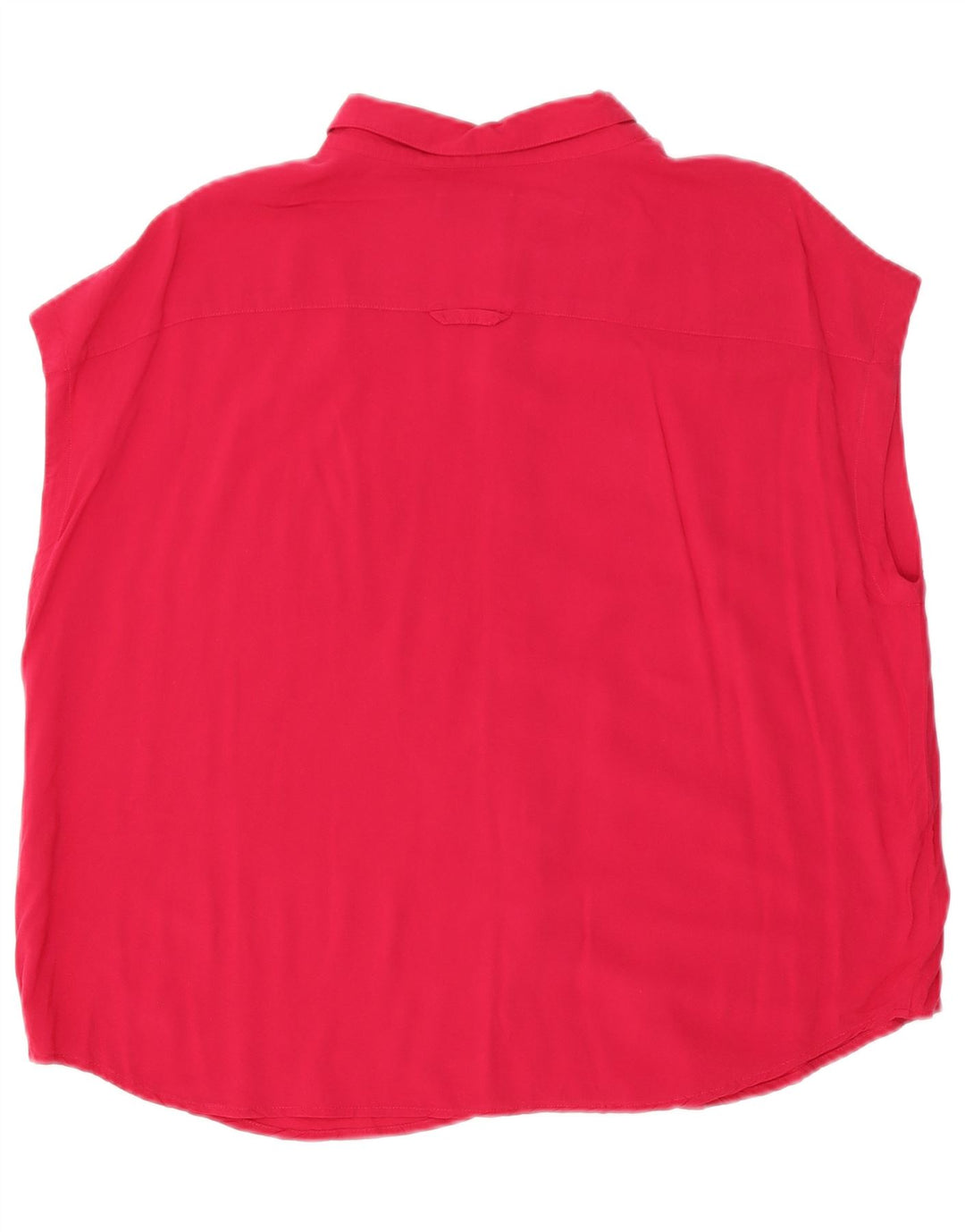 Benetton Dame Ærmeløs Oversized skjorte UK 16 Large Pink Viscose