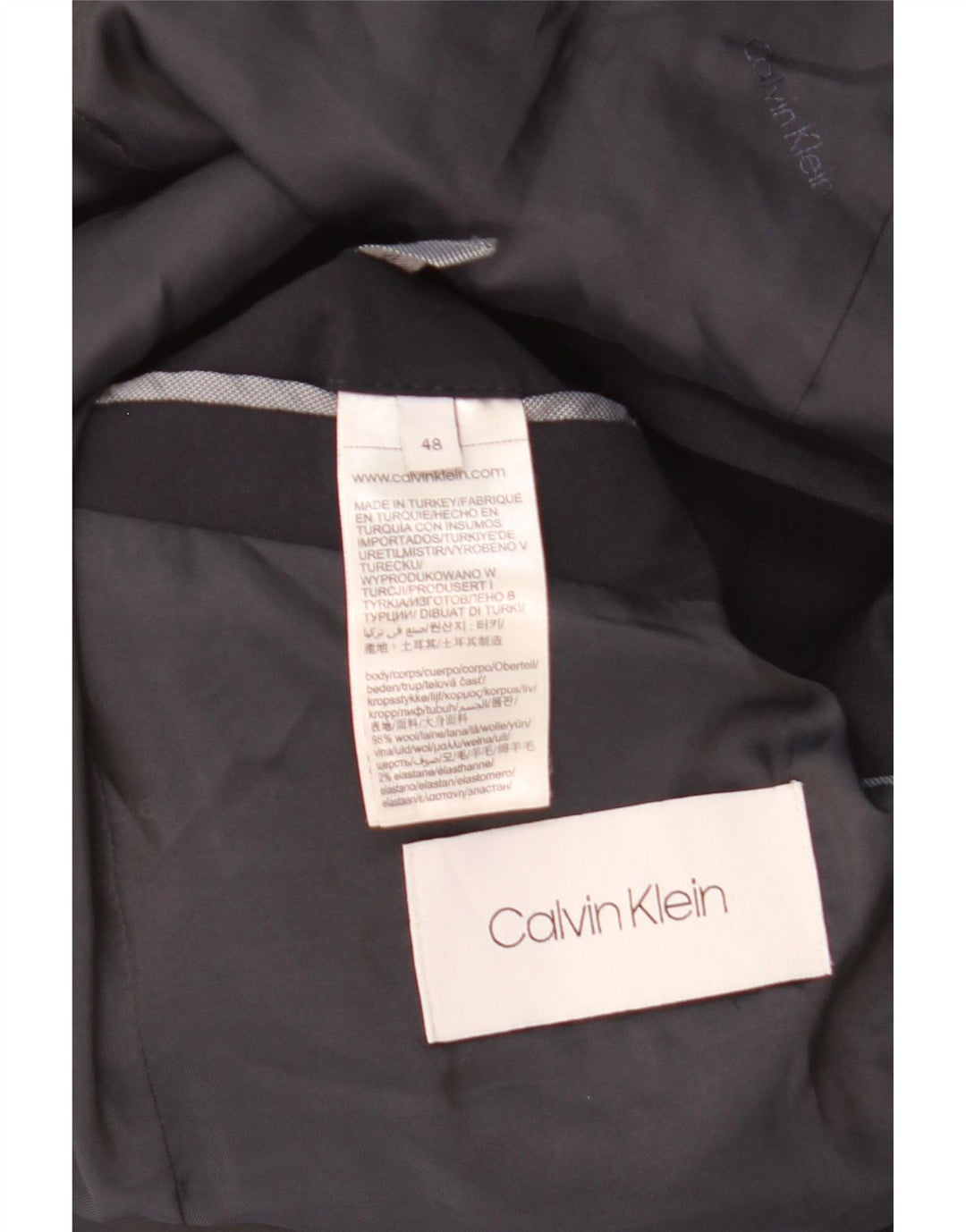 Calvin Klein Herre 2-knaps blazerjakke IT 48 Medium Sort Polyester