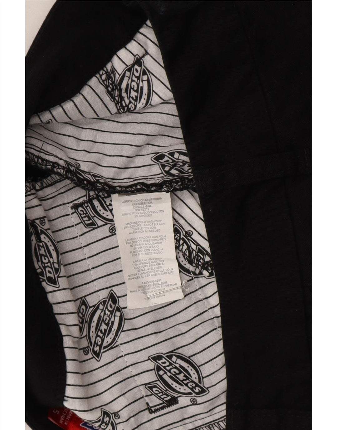 Dickies lige nederdel til kvinder US 5 Small W28 Sort bomuld