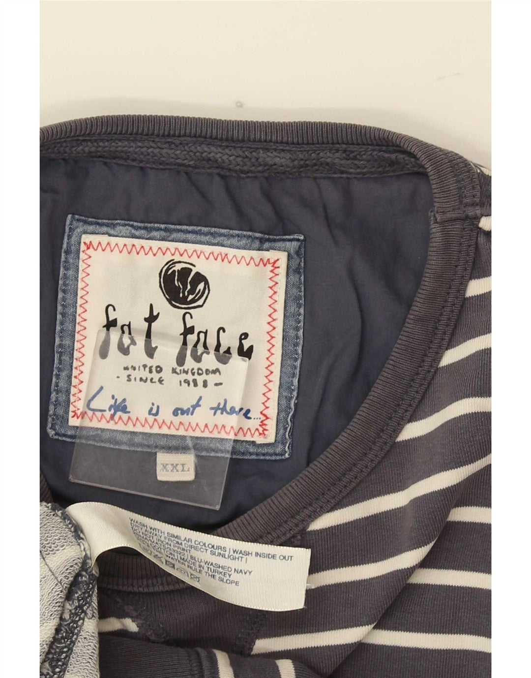 Fat Face Herre Sweatshirt Jumper 2XL Gråstribet bomuld
