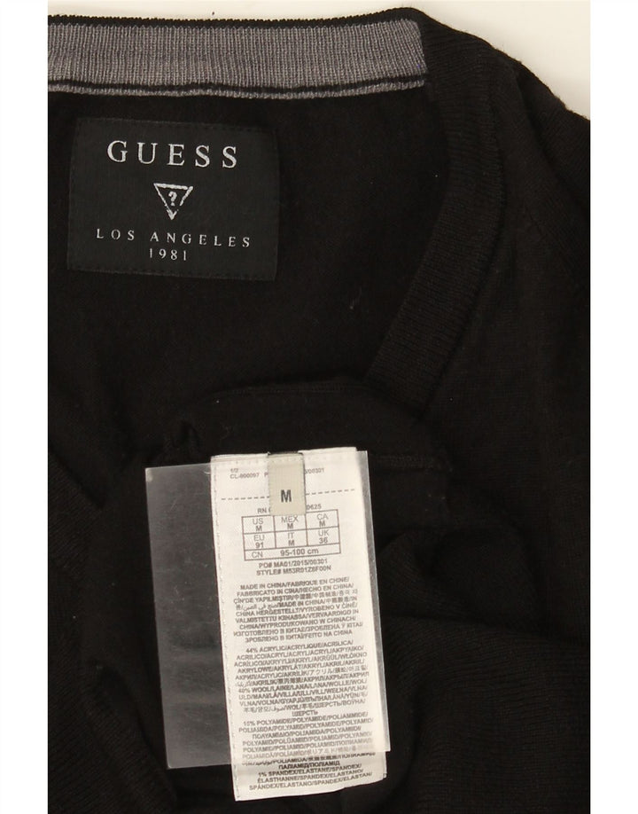 GUESS Herre V-hals sweater Medium Sort Akryl