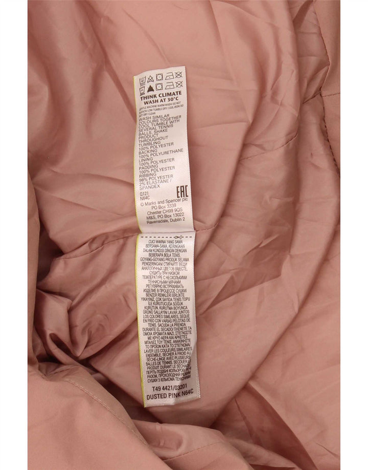 Marks & Spencer Dame Hætte Oversized Polstret Frakke UK 18 XL Pink Polyester