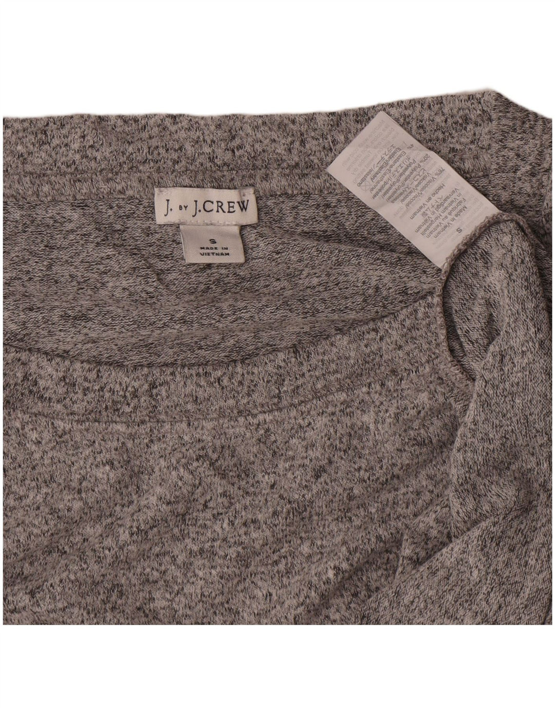 J. Crew Womens Oversized Boat Neck Jumper Sweater UK 10 Small Grey Flecked