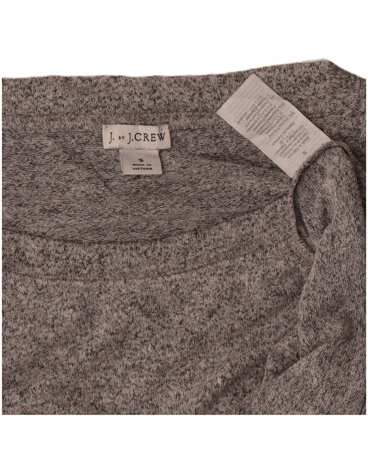 J. Crew Womens Oversized Boat Neck Jumper Sweater UK 10 Small Grey Flecked