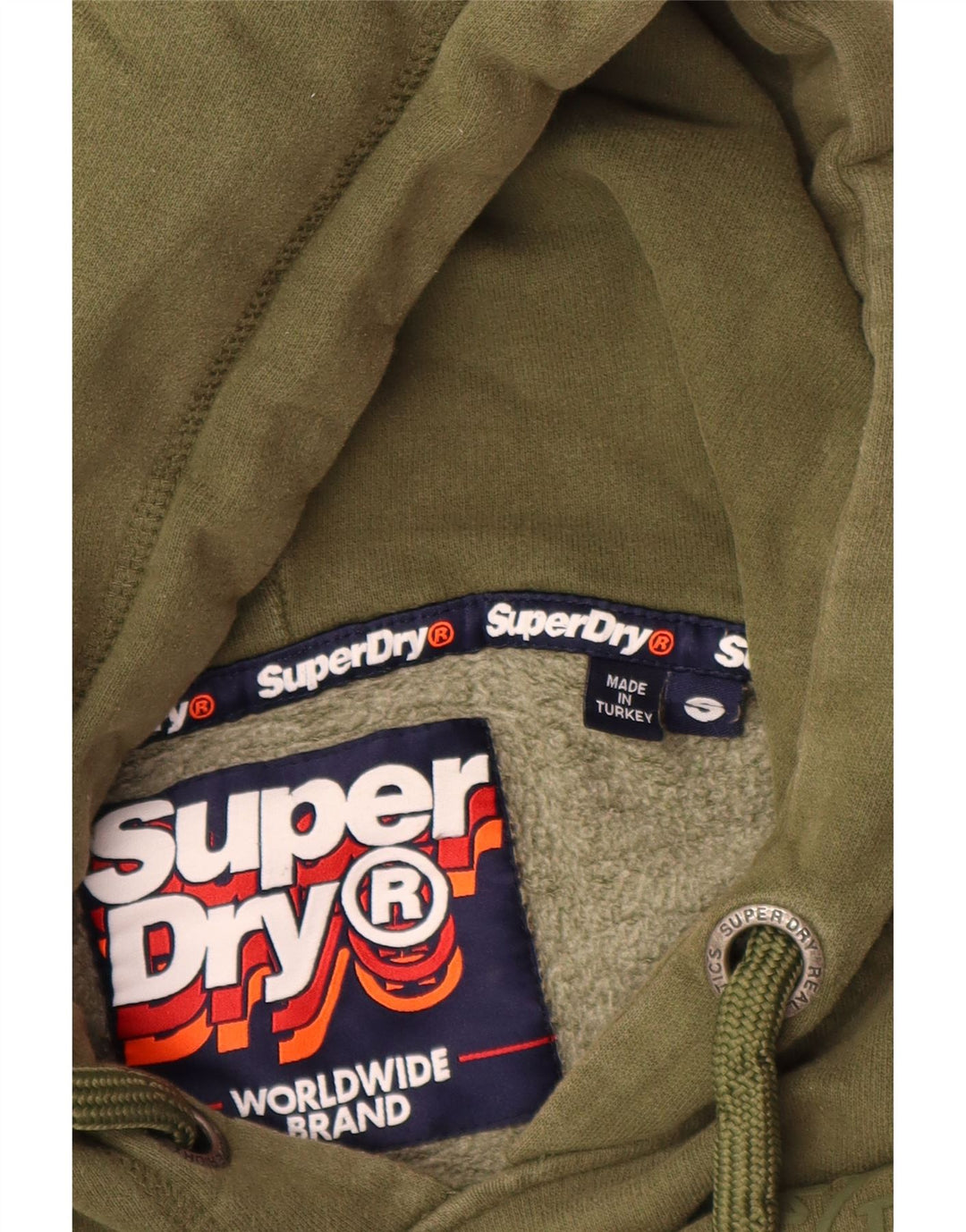 SUPERDRY Grafisk hættetrøje til mænd, lille Khaki Bomuld