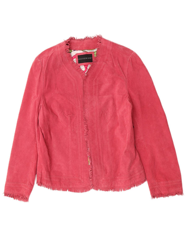 Celsius Dame åben ruskindsjakke Large Pink Læder