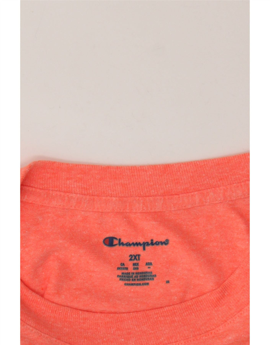 CHAMPION Dame Crop Grafisk T-Shirt Top UK 20 2XL Orange Flecked