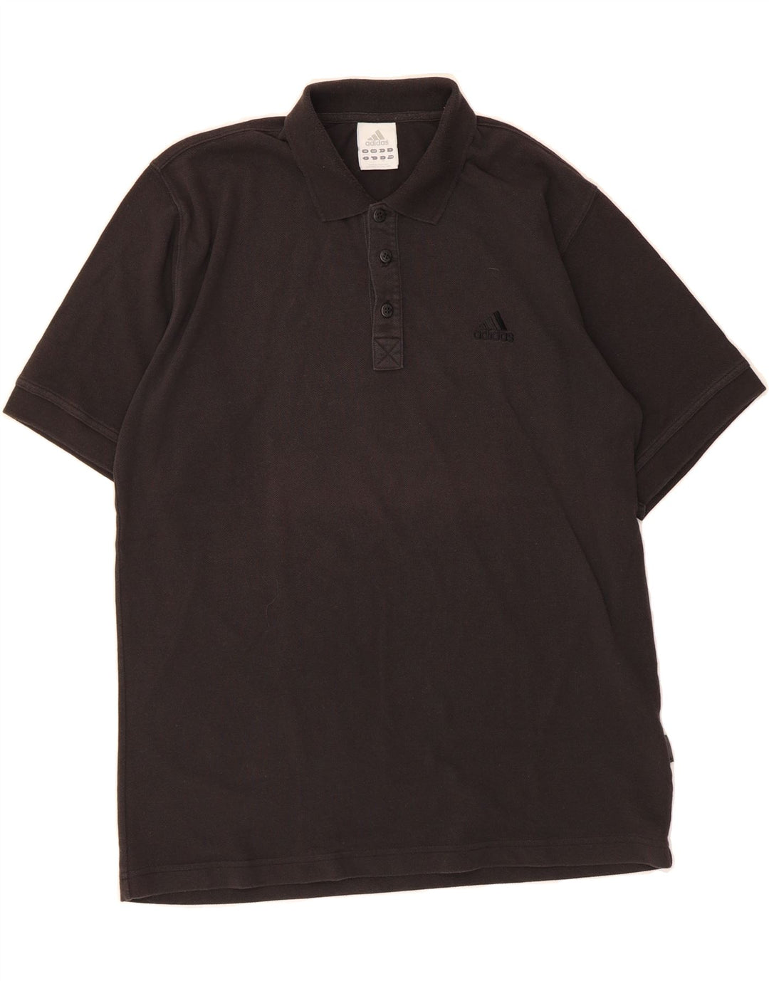 ADIDAS Mens Polo Shirt Size 42/44 Large Black Cotton Vintage Adidas and Second-Hand Adidas from Messina Hembry 