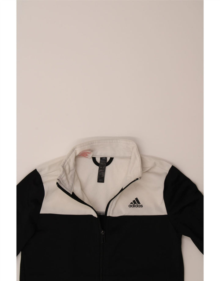 ADIDAS Boys Tracksuit Top Jacket 9-10 Years Black Colourblock Polyester Vintage Adidas and Second-Hand Adidas from Messina Hembry 