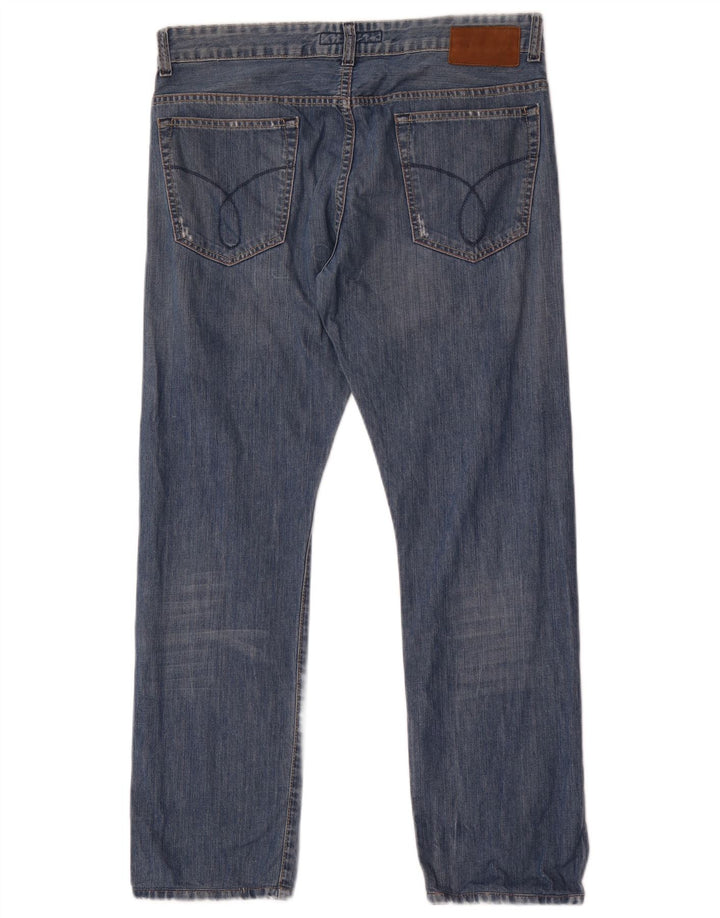 Calvin Klein Straight Jeans til mænd W32 L30 Blå Bomuld