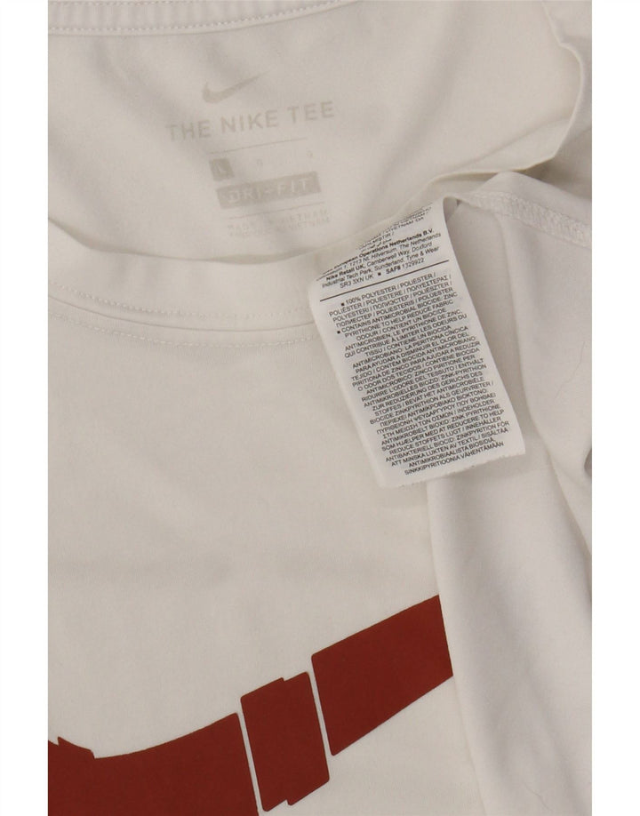 Nike Herre Dri Fit grafisk T-shirt Top Stor hvid polyester