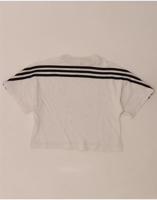 Adidas Girls Crop T-Shirt Top 7-8 år Hvid